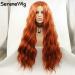 SereneWig 360# Brick Red Synthetic Lace Front Wig - Long 22 Heat-Resistant Red Wig for Women | Drag Queen Style - Buy Online on GoSupps.com