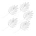 Abaodam 5pcs Christmas Simulated Leaves Gold Dining Table Christmas Glitter Stems Creative Pendant Bride Silver 41x20x0.1cm