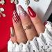 Vatocu Christmas False Nails - Short Red Press On Nails with Snowflake, Elk, and Snowman Designs - 24pcs for Women and Girls - Buy Online on GoSupps.com