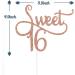 Tenhaisi Glittery Rose Gold Sweet 16 Cake Topper Happy 16 Birthday Party Supplies Sweet 16 Wedding Anniversary Party Decorations Cheers to 16 Party Supplies - Buy Online on GoSupps.com