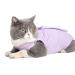 Easy Joy Recovery Suit cat cat body after op postoperative litter clothing for abdominal wounds or skin diseases e-neck band Alternative for cats dogs soft home indoor pet clothing (s purple) s purple