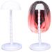 2 PCS Wig Stand 14.1 Inches Portable Wig Holder Plastic Hat Display Wig Head Mushroom Top for Multiple Wigs Drying Styling Easy to Assembl No Slip Stable(White)