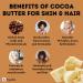Organic Cocoa Butter Natural & Unrefined Utilized for Stretch Marks Lip Balms Body Butter Non-Deodorized- 100% Pure Fresh and Organic (8 Oz) - Buy Online on GoSupps.com