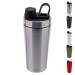Isolated stainless steel protein-protein-shaker bottle keeps hot/cold dishwasher-safe double-walled odor-resistant sweatproof leak-proof BPA-free 590 ml silver-black silver black