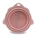 Makeup Brush Cleaner Mat Silicone Cleaning Bowl Scrubber Brush Portable Cleaning Tool Makeup Sponge Powder Puff Silicone Makeup Brush Cleaner Makeup Sponge Cleaner Cosmetic Brush Cleaning Tool Pink