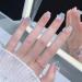 Nude Blue Butterfly Press on Nails with White Pearl Rhinestones - Glossy Full Cover Stick on False Nails for Women - Buy Online on GoSupps.com