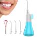 Water flossers for Teeth Water flosser Portable Water flosser for Braces Manual Water flosser Cordless Water flossers for Teeth with Braces Dental Floss for Bridges Teeth Cleaning kit (3 Heads)