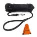 lynxking dog leash for dogs reflective training leash 15m training line with carabiner hook nylon long rope for small medium -sized large dogs with handle black 0.9cm x 15m