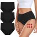 Underpants Women Pack of 3 Period Underwear Leak-proof Menstruation Postpartum Incontinence Pants Black 42