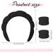 Sponge Puffy Spa Headband for Women, Terry Towel Cloth Fabric Skincare Headband with Wristbands - Black - Buy Online on GoSupps.com