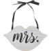 Mr and Mrs Wedding Door Sign - White Wooden Outdoor Decor - Perfect for Wedding Props & Porch Decoration - 33x18.4cm - Buy Online on GoSupps.com