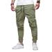 Elegancity Mens Cargo Trousers Casual Jogger Work Pants Regular Fit Drawstring Sweatpants Sports Bottoms with Pockets (38-46) 36 A-green