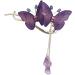 Lesunbak Butterflies Tassel Grab Clip - Elegant Hairpin & Clip For Women Rhinestone Tassel Hair Chain Chic Hair Accessories Nonslip Grip Embellished With Rhinestones For Daily Use Purple - Buy Online on GoSupps.com