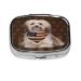 Havanese Dog with Vintage American Flag Portable Pill Organizer Travel Pill Box Daily Pill Case to Hold Supplements & Medication Havanese Dog With Vintage American Flag One Size