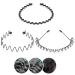 3 pieces Multi Style Metal Hair band hair tires men women black slippery elastic fashion hair ripe hairstyling accessories for daily use form outdoor sport yoga