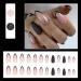 JUSTOTRY 24 Pcs Glitter Almond Black False Nails with Diamond Pattern - Nail Art Set for Women - Buy Online on GoSupps.com