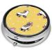 Colorful Roller Skates Mini Round Pill Box | 3 Compartment Travel Medicine Organizer | Portable Pill Case for Home & Office - Buy Online on GoSupps.com