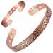 Cigmag 9X Copper Magnetic Bracelet for Women 99% Solid Pure Copper Ultra Strength Magnet Adjustable Brazaletes Cuff Bangle with Gift Box (Copper Flower Pattern) Flower Copper
