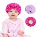 Adjustable Kids Satin Bonnets Sleeping Caps Shower Caps for Girls Boys,Elastic Band and Reversible,Soft ,Breathable ,Fit Most Kids Head and Hair Style (red,pink) 0-36Month red,pink