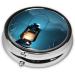 Fireflies & Lantern Mini Round Pill Box | 3 Compartment Travel Organizer | Portable Medicine Case for Home & Office - Buy Online on GoSupps.com