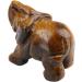 Nupuyai Brown Tiger Eye Elephant Figure - Gemstone Crystal Lucky Charm for Healing & Feng Shui Decoration - Buy Online on GoSupps.com