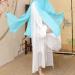 Classical Dance Costume: Women's Sheer Flowy Hanfu Top & Wide Leg Pants - Chinese Folk Dance Wear | White, Size Medium (Style 507) - Buy Online on GoSupps.com