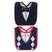 FEIFEI'S BOW 2PCS Baby Kids Bibs BOY MIXED DESIGN COTTON GENTLEMAN BOW FEEDING Bandana Apron Weaning Set01