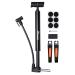 Malker Bike Pump,Compatible with Presta and Schrader Valve Portable Bicycle Pump,Aluminum Alloy Floor Bicycle Air Pump,Compact Mini Bicycle Tire Pump,Bonus 2 Tire Levers and Bike Patch Kit Black