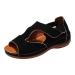XTZYGLFD summer sandals for women fashionable summer damensandals thick floor light with hook loop elastic band fish mouth open toe area breathable leopard pattern black 6 UK