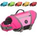 Emust dog vest clearly visible life jackets for dogs with high buoyancy robust dog chimming vests for large dogs with adjustable straps for boobs boxers basset hounds l pink