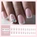 French Tip Press on Nails - Short Square Press On Nails with Nail Tips Cartoon cute rabbit white edge French fake nails press on nails Acrylic False Nails Cute Artificial Nails - Buy Online on GoSupps.com