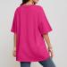 Shop Golatcr Summer Womens T-Shirt - Casual V-Neck Cotton Blouse Printed Tops in Red & Elegant Black | Plus Size Hot Pink XXL Available - Buy Online on GoSupps.com