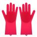 Reusable Silicone Dishwashing Gloves (Red)