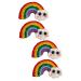 minkissy 2 Pairs Rainbow Barrettes Girl Rainbow Hair Clips Wool Felt Rainbow Charm Hair Pin Cartoon Hair Clips Rainbow Earring Ornaments Girls Hair Clips Hair Bow Yarn Child Decorate Wild