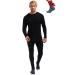Merino.tech 100% merino underwear men set - light middleweight thermal underwear merino wool long arm shirt and pants + hiking socks made of merino wool 250 black set XL