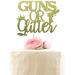 Guns or glitter Cake Topper Gender Reveal Cake Decorations Boy or Girl Decor Baby Shower Cupcake Toppers - Gold Glitter