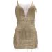 Shop Hanxiulin Elegant Sexy Christmas Maxi Dress V-Neck Backless Sleeveless Cocktail & Graduation Dress in Khaki - Buy Online on GoSupps.com