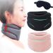 Slumberzen Snoring Solution Cervicorrect Neck Brace Soft Collar Neck Brace Slumber Zen Sleep Neck Brace for Sleeping Support Neck Pillows for Pain Relief (Black-Pink)