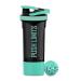 Artoid Mode 720ml Inspirational Sports Fitness Workout Protein Shaker Bottle with Twist and Lock Protein Box Storage Dual Mixing Technology with Shaker Balls & Mixing Grids - BPA Free Aqua Green/Black