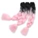 Tess Braids Extensions Ombre 60 cm - Jumbo Kanekalon Hair for Box Braids (Black/Light Pink) - 100g/Bundle - High-Quality Ombre Braiding Hair - Buy Online on GoSupps.com