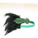 HAPINARY Feather Headdress Vintage Hairband Hair Band Headdress for Party Hairband Party Headdress Hijab 1920s Headband Dance Headpiece Turban Party Headwear Bride Accessories Prom One Size Green - Buy Online on GoSupps.com