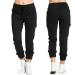 Women's Plus Size Solid Black Joggers with Drawstring Waist and Pockets - Buy Online on GoSupps.com