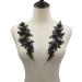 Sequin Crystal Beaded Lace Flowers Appliques Pair - Black - Buy Online on GoSupps.com