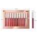 Matte Liquid Lipstick Set with Lip Plumper Gloss | Long Lasting, Waterproof, Moisturizing | High Pigmented Lip Stain Gift Set for Girls & Women - 9+1 Colors 01 - Buy Online on GoSupps.com