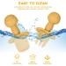 Vicloon Baby Fork and Spoon Set - 4Pcs Silicone Self Feeding Utensil for Easy Grip | Toddler Cutlery Kit for Infant & Children | First Led Training & Weaning Spoons - Apricot Yellow - Buy Online on GoSupps.com