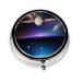 Cosmic Saturnround Pill Box 3 Compartments Round Pill Box Organizer for Purse Or Pocket Portable Travel Pill Box
