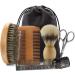6-Part Bartkamm Brush Set for Men - Natural Wild Boar Bristle Dual Action Wood Comb & Velvet Travel Bag | Ideal Grooming Tools & Gifts - Buy Online on GoSupps.com