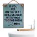 Funny Wooden Wall Sign for Bathroom - If You Pee on the Seat I Scrub it with Your Toothbrush! - Geruwam Blue Art Decor - Buy Online on GoSupps.com
