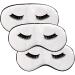 Eyelash Sleep Masks with Adjustable Straps  Set of 3 Comfortable Satin Eye Cover for Women Bridesmaid Gifts (White)