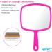 Professional Hand Held Vanity Mirror - Salon Style Makeup Tool with FREE Towel (Pink) - Buy Online on GoSupps.com